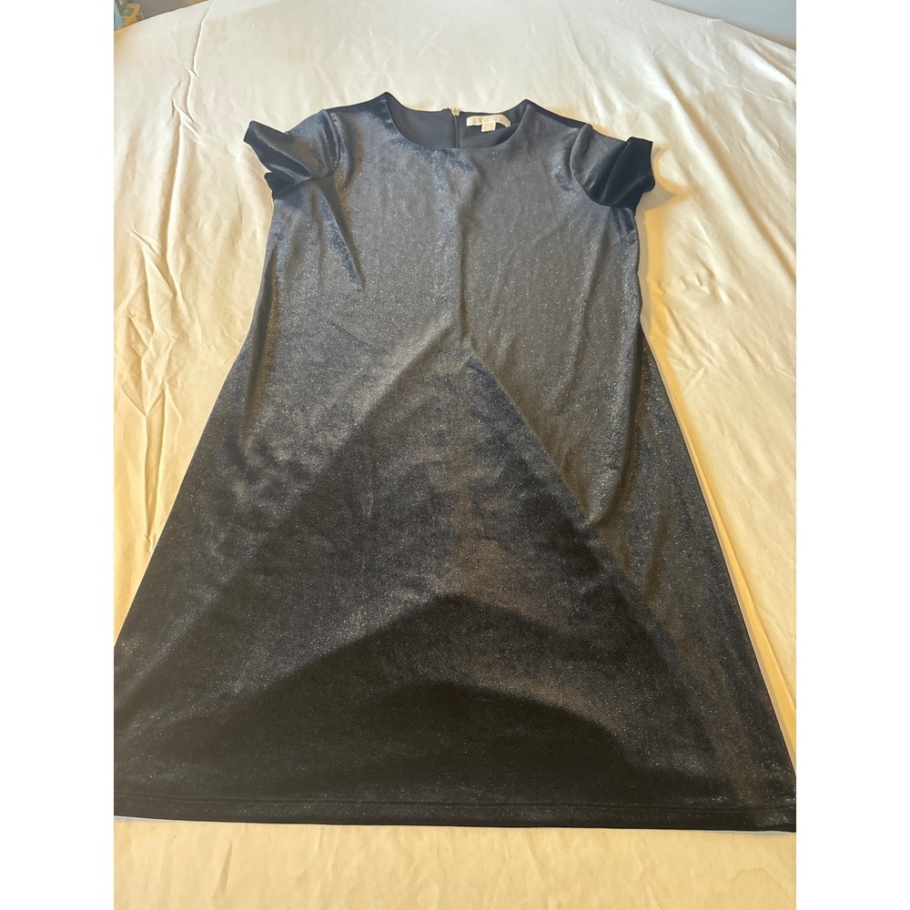 Michael Michael Kors Shift Dress Women M Black Excellent Metallic Velvet Mini